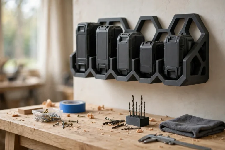 3D Printed Cordless Battery Wall Shelf