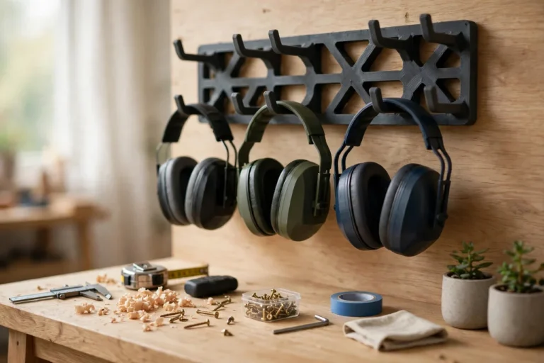 3D Printed Ear Protection Wall Rack