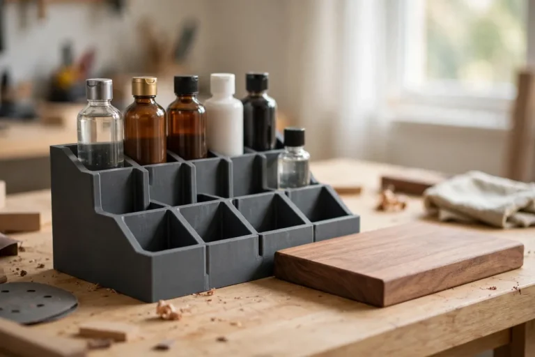 3D Printed Finish Bottle Rack: Finish Bottles Sorted by Type