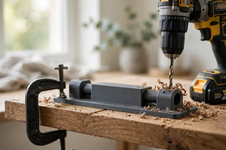 3D Printed Floating Shelf Support Rod Template: Drill Hidden Rod Holes Straight