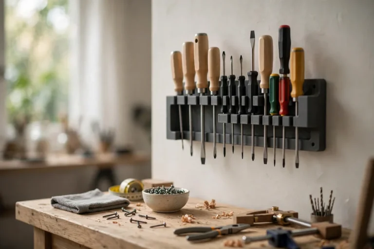3D Printed Labeled Screwdriver Wall Rack