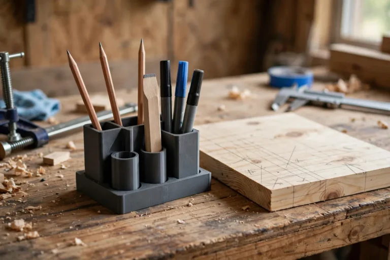 3D Printed Pencil and Marker Holders for Benches: Marking Tools Always in Reach