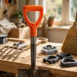 A bright home workshop scene on a wooden workbench