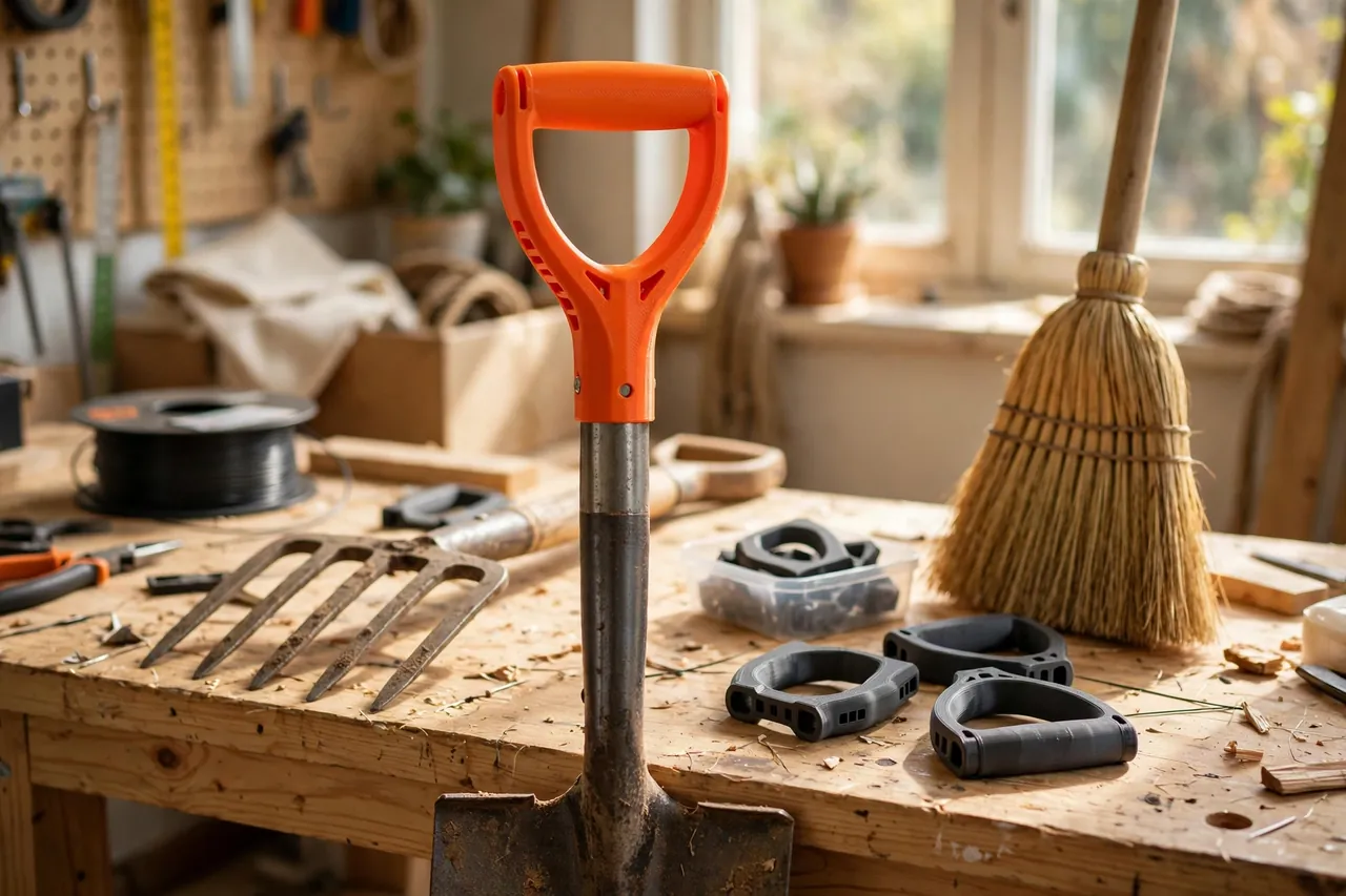 A bright home workshop scene on a wooden workbench