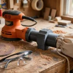 A bright home workshop scene on a wooden workbench