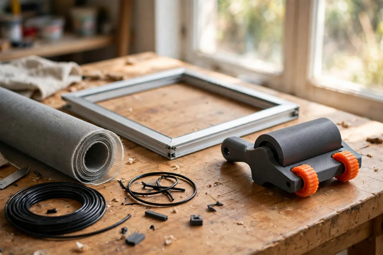 A bright home workshop scene on a warm wooden workbench