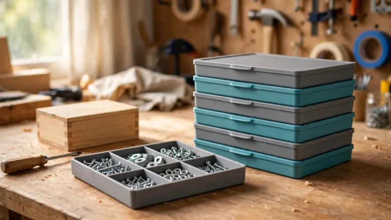 3D Printed Screw and Fastener Sorting Trays with Lids for Small Hardware