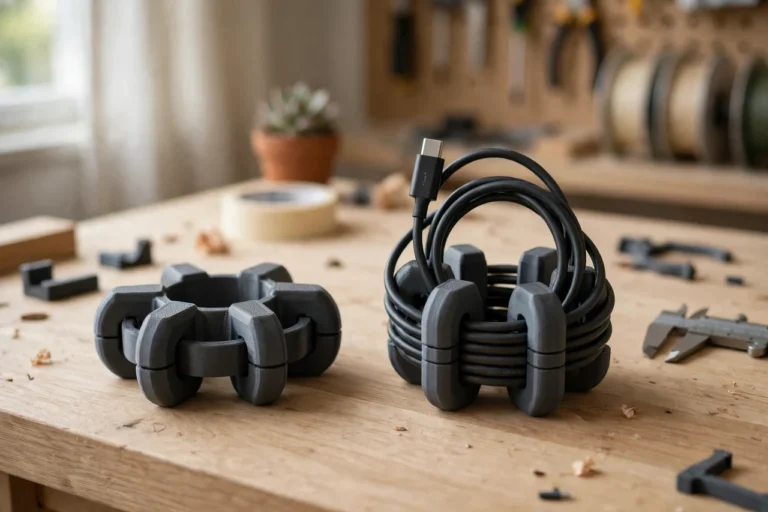 3D Printed Solar Charger Cord Wrap Organizers