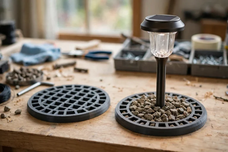3D Printed Solar Light Gravel Stabilizer Discs