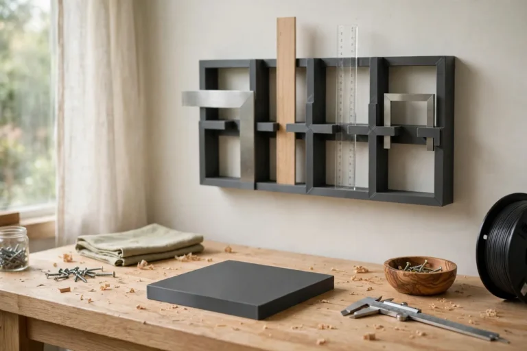 3D Printed Square and Ruler Wall Rack