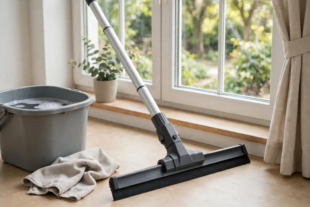 A bright home scene beside a clean window