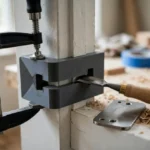 A bright home workshop scene on a door frame edge