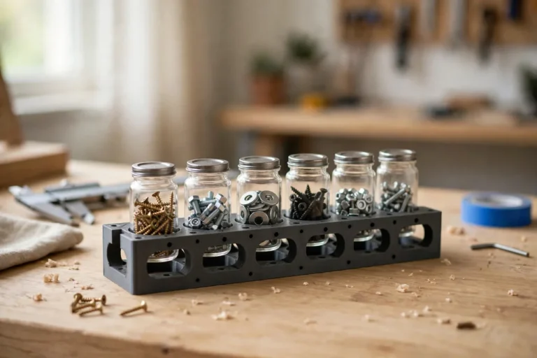 3D Printed Under-shelf Fastener Jar Rack