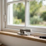 A bright room interior beside a white-framed casement window