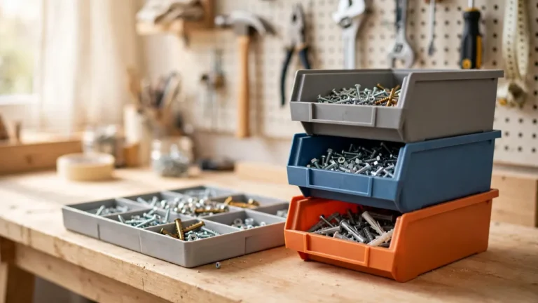 Workshop Small-Parts Organizer: 3D Printed Stackable Bins and Screw Sorters for Your Workbench